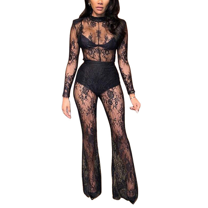 Lace See-through Sexy Jumpsuit Wholesale Womens Clothing N3823103000060