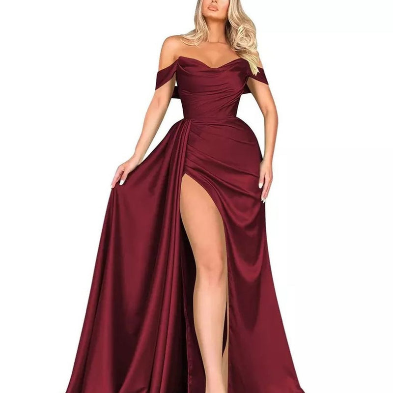 High Slit Sexy Off-Shoulder Dresses Wholesale Womens Clothing
