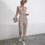 Leopard Print Sleeveless Casual Rompers & Jumpsuit Wholesale Womens Clothing N3824050700110