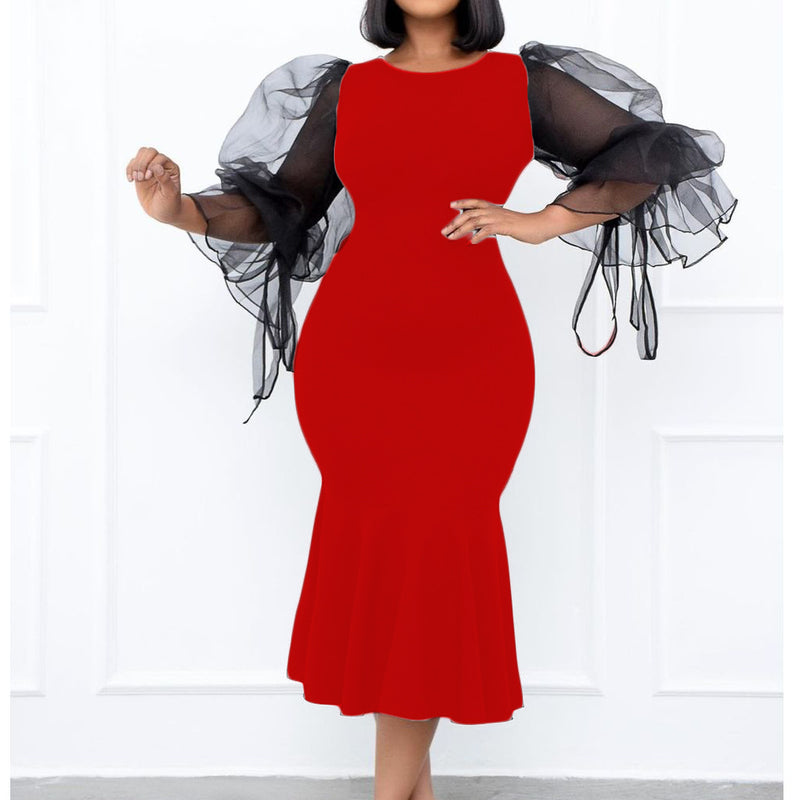 Mesh Panel Bodycon Dresses Wholesale Womens Clothing N3823111600047