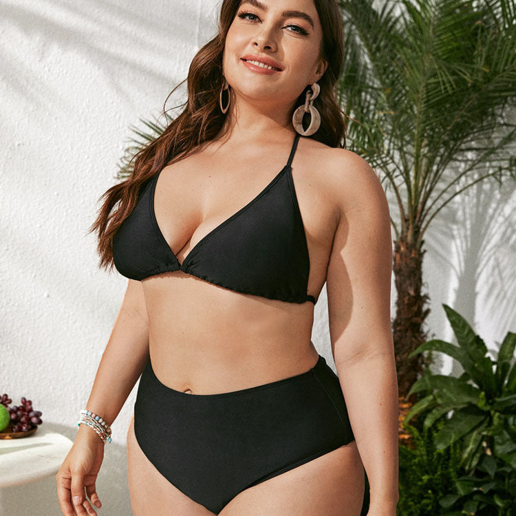 Wholesale Women Plus Size Clothing Loose Mesh Blouse Short-Sleeved Sunscreen Bikini Three-Piece Set