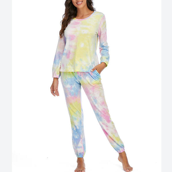 Tie-Dye T Shirts & Pants Casual Women Pajamas Sets Wholesale Loungewear