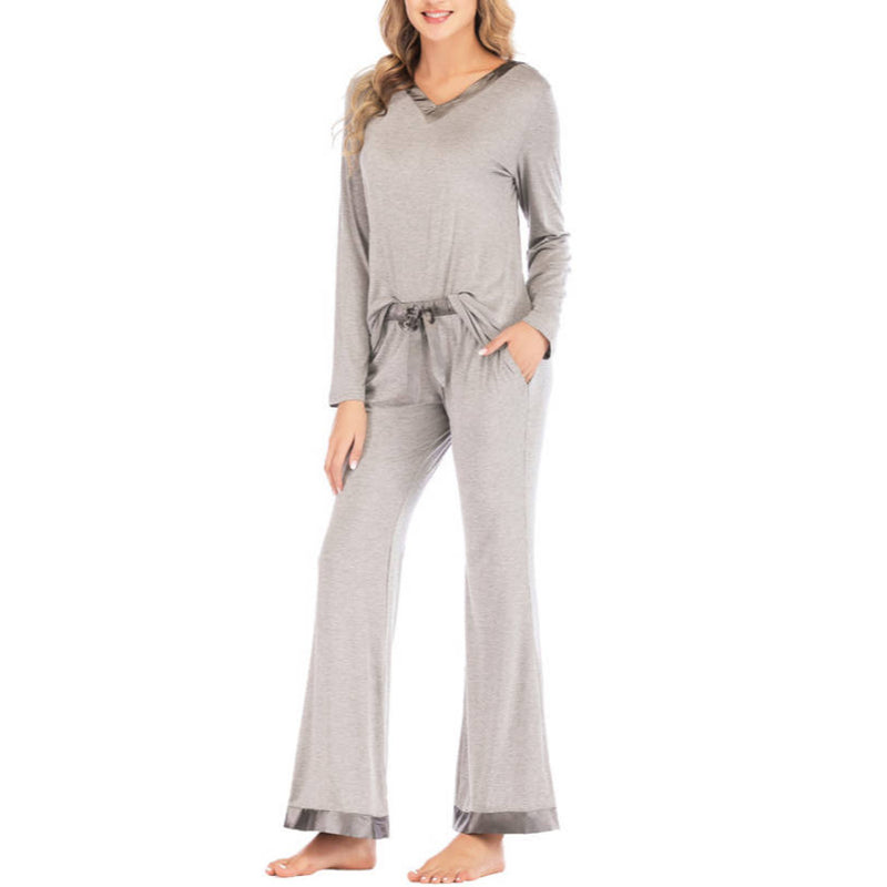Solid Color T Shirts & Pants Women Pajamas Sets Wholesale Loungewear