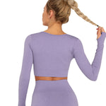 Seamless Long-Sleeved Long-Sleeve Fitness Yoga Short Shirt Wholesale Activewear Tops