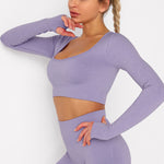 Seamless Long-Sleeved Long-Sleeve Fitness Yoga Short Shirt Wholesale Activewear Tops