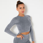 Seamless Athleisure Tight Long Sleeves Workout Shirts Wholesale Activewear Tops