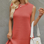Solid Color Crew Neck Knitted Jumper Dress Wholesale Womens Clothing N3823120500001