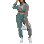 Colorblock Tracksuit Sets Sweatshirts And Pants Wholesale Womens Clothing N3823111400025