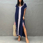 Women's V-Neck Blouse Tassel Patchwork Dresses Wholesale Womens Clothing N3824010500066