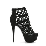 Hollow Rhinestone High Heel Sandals Wholesale Womens Shoes N3824010500099