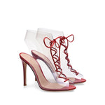 Women's Lace-up Transparent High Heel Sandals Wholesale Womens Shoes N3824010500100