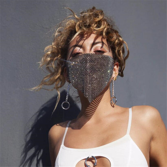 Rhinestone Metal Glitter Mask Wholesale Womens Clothing