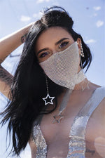 Rhinestone Metal Glitter Mask Wholesale Womens Clothing