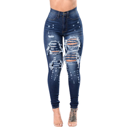 Women's High Waist Ripped Jeans Wholesale Womens Clothing N3823120600149