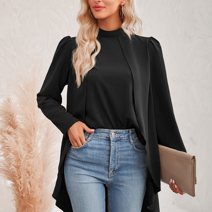 Commute Solid Color Round Neck Long Sleeve Top Wholesale Women'S Top