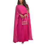 Muslim Women's Round Neck Loose Robe Chiffon Dress Wholesale Womens Clothing N3823110200083