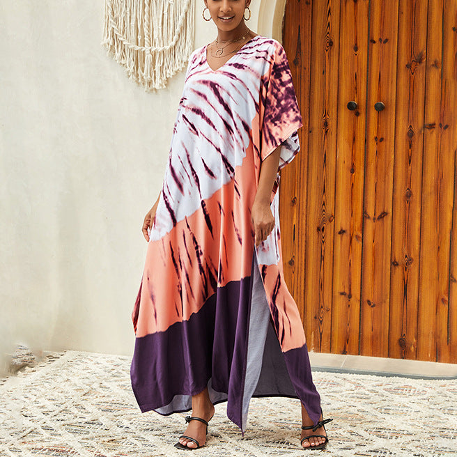 Swimsuit Beach Cover-Up Print Loose Dress Wholesale Dresses