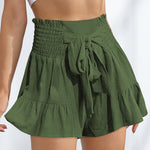 Bandage Ruffled Wide-Leg Drape All-Match Casual Culottes Shorts Wholesale Women'S Bottom