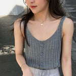 Knitted Single Breasted Camisole Tops Wholesale Womens Clothing N3823121400183