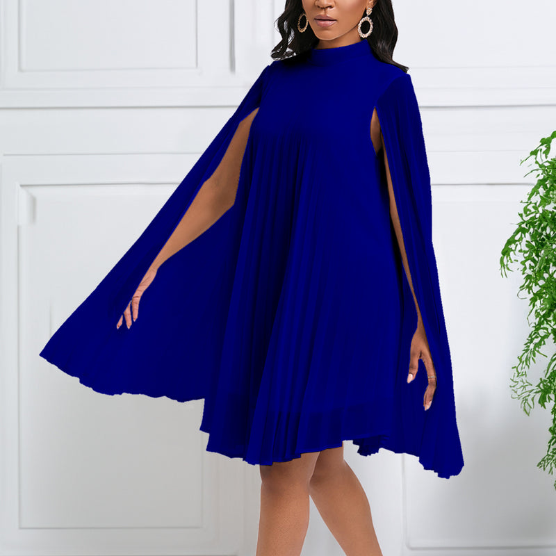 Fashion Chiffon Pullover Bat Sleeve Cape Dress Wholesale Dresses