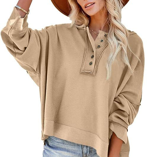 Fashionable Plain Loose Bat-Sleeve Hooded Sweatshirts Wholesale Womens Clothing N3823100900016