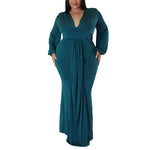 Sexy Irregular V-Neck Dress Wholesale Plus Size Womens Clothing N3823100900054