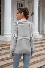 Solid Color Knitted Bottoming Long-Sleeved Pit Strip Pullover Sweater Wholesale Women'S Top