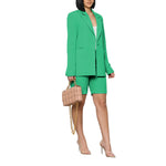 Solid Color Long Sleeve Blazer And Casual Shorts Wholesale Womens 2 Piece Sets N3823103000025