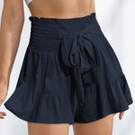 Bandage Ruffled Wide-Leg Drape All-Match Casual Culottes Shorts Wholesale Women'S Bottom