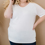 Wholesale Women Plus Size Clothing Short Sleeve V-Neck Pullover Casual T-Shirt N4623051900082