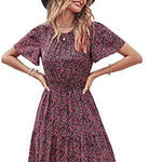 Floral Slim Waist Patchwork Women's Maxi Dresses Wholesale Womens Clothing N3823121400184
