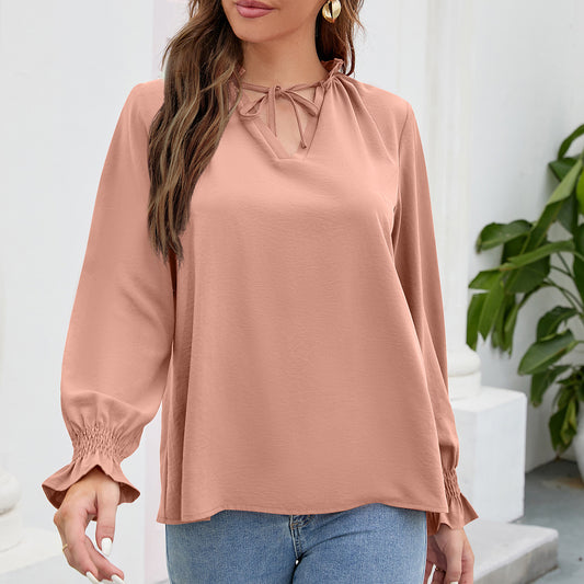 Commuter Long Sleeve Casual Loose Chiffon Top Wholesale Women'S Top