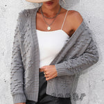 Fashion Three-Dimensional Pattern Knitted Cardigan Jacket Wholesale Womens Clothing