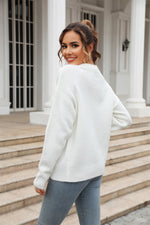 Long-Sleeved Solid Color All-Match Knitted Pullover Sweater Wholesale Women'S Top