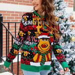Cartoon Alpaca Christmas Knitted Sweater Wholesale Womens Clothing N3823110200047