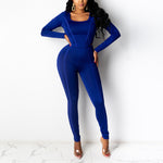 Solid Color Slim Yoga Wear Long Pants Long Sleeve Casual Suit Wholesale Womens 2 Piece Sets N3823102000129