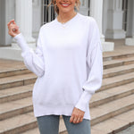 Loose Casual Solid Color Round Neck Knit Pullover Sweater Wholesale Women'S Top