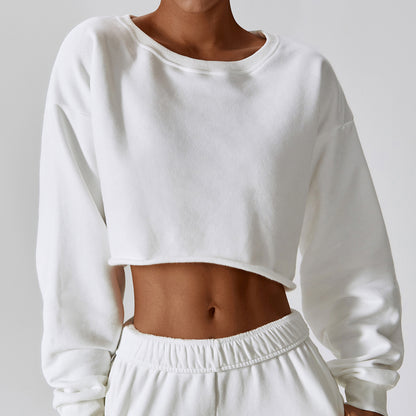 Long-Sleeved Cropped Tops Loose Casual Sportswear Wholesale Womens Clothing N3823122500006