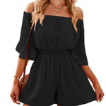 Ruffled Ruffle Off-Shoulder Half-Sleeves Playssuits Wholesale Women'S Clothing