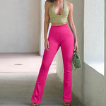 Athleisure Yoga Pants Ribbed High Waist Flare Pants Wholesale Womens Clothing N3823112200039