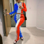 Casual Tie-Dye Print Long Sleeve Top And Pleated Pants Sweatsuit Wholesale Women'S 2 Piece Sets