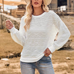 Fashion Round Neck Slim Long Sleeve Knit Top Wholesale Womens Tops