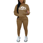 Embroidered Plush Hooded Sweatshirt Set Wholesale Womens 2 Piece Sets N3823102000128