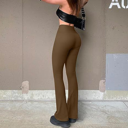 Athleisure Yoga Pants Ribbed High Waist Flare Pants Wholesale Womens Clothing N3823112200039