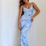 Fishtail Slim-Fit Print Strapless Off-The-Shoulder Dress Wholesale Dresses