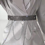 Mesh Rhinestone Metal Chain All-Match Belt Wholesale Womens Clothing