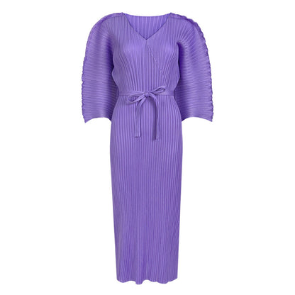 Solid Colour Slim Fit Sleeve Neck Knitted Dress Wholesale Dresses