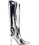 High-Heel Pointed-Toe Illusion Patent Leather Fashion Boots Wholesale Women'S Clothing