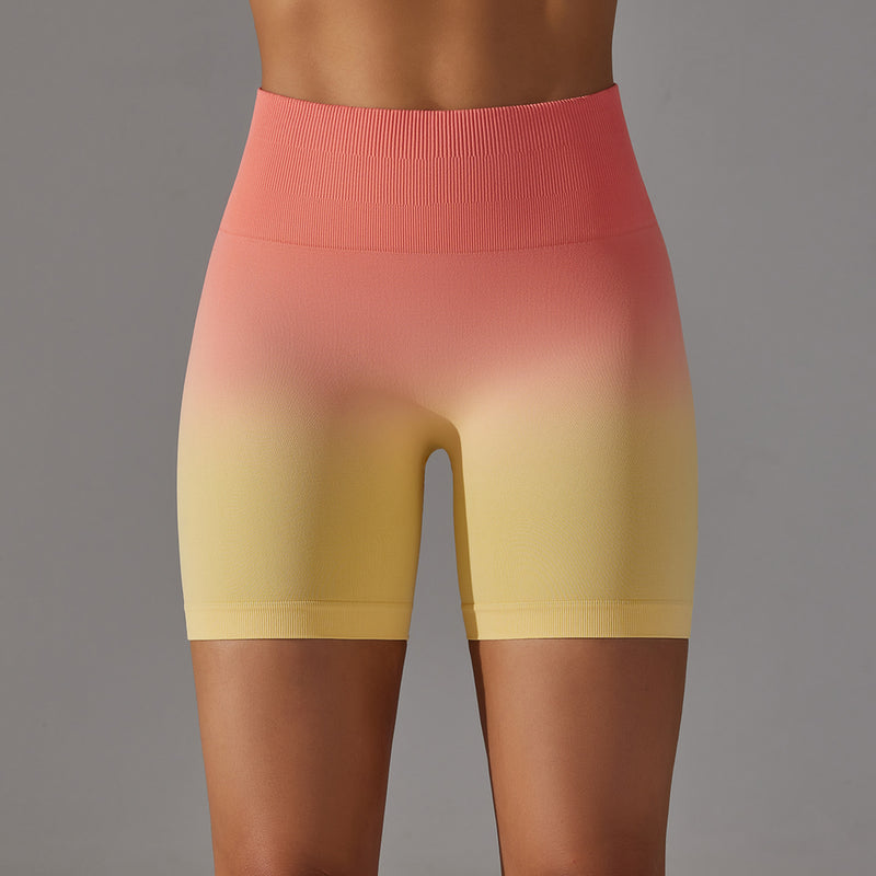 Seamless Candy Gradient High Waist Sports Pants Leggings Wholesale Women'S Bottoms