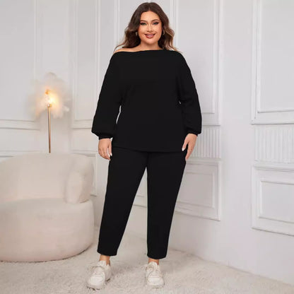 Strapless Plus Size Baggy Sweatshirts Pants Sets Wholesale Womens Clothing N3824091200165